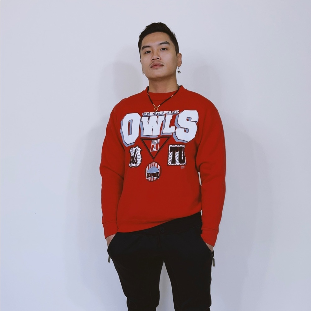 ntage 90’s Temple Owls Sweatshirt